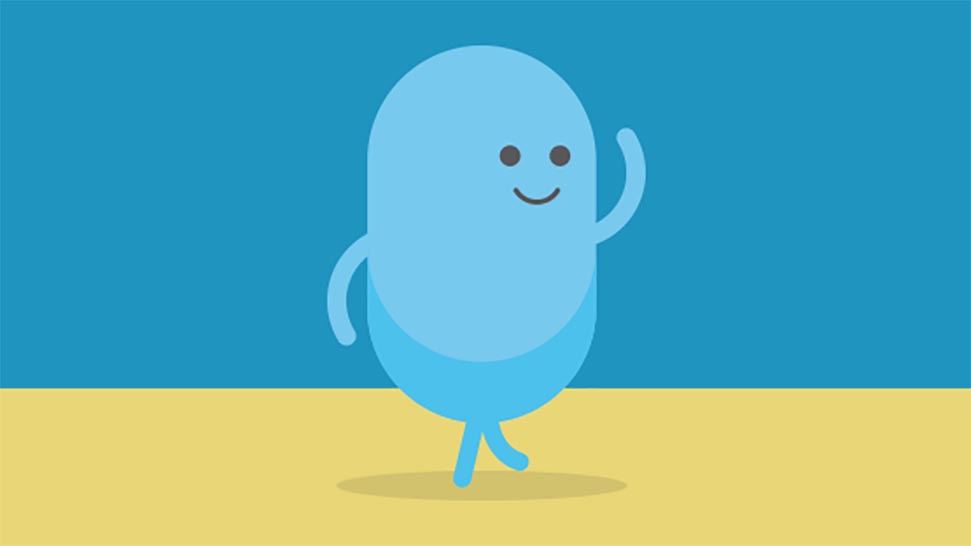 Happy illustrated character waving